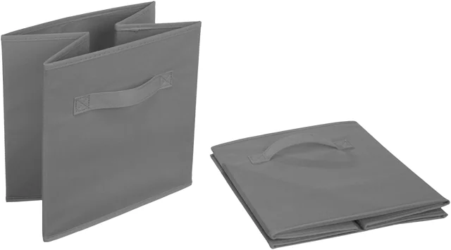 AmazonBasics 灰色摺疊布收納盒｜6件組 · 同款實物照片