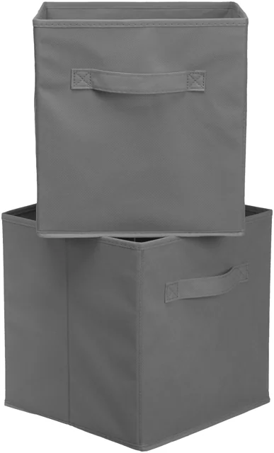 AmazonBasics 灰色摺疊布收納盒｜6件組 · 同款實物照片